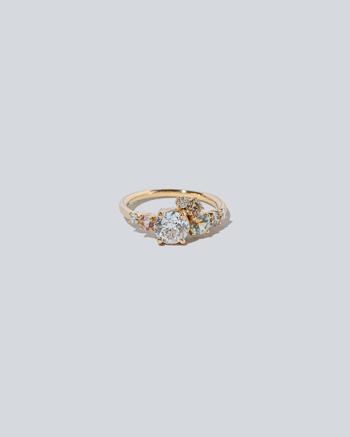 Peach Luna Ring on light colored background.