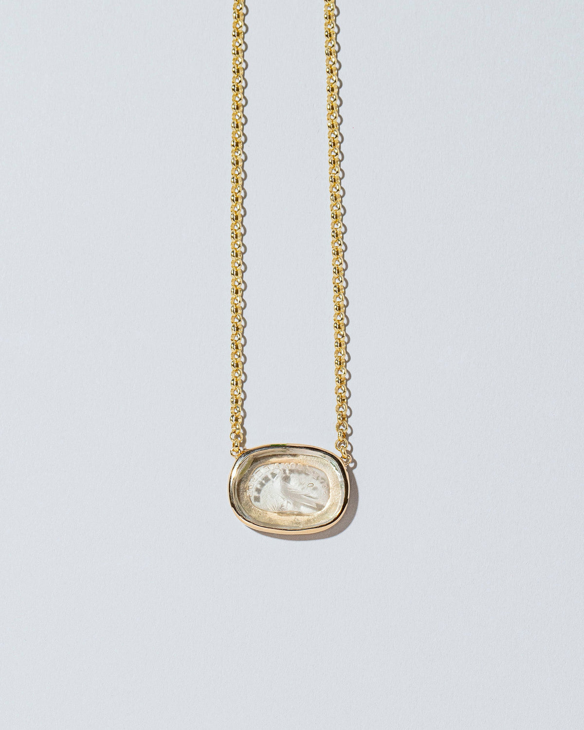  Grace Intaglio Seal Necklace on light color background.