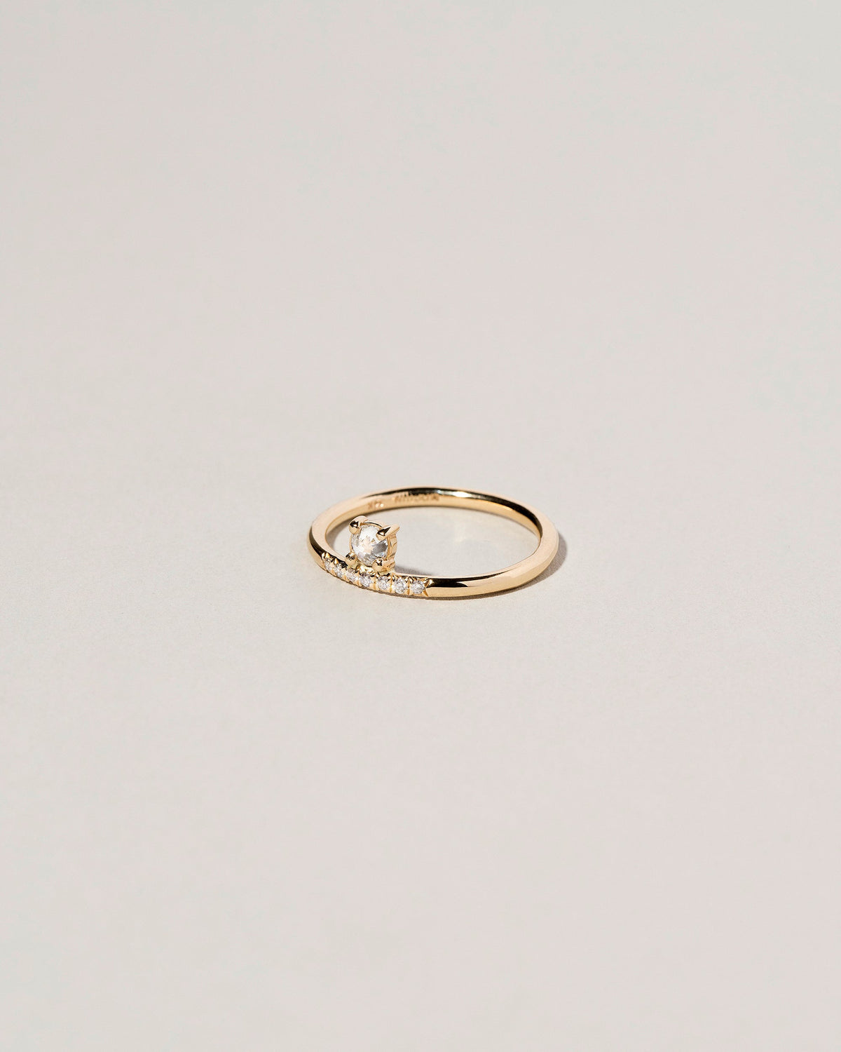  Stacked Ring - White Diamond on light color background.