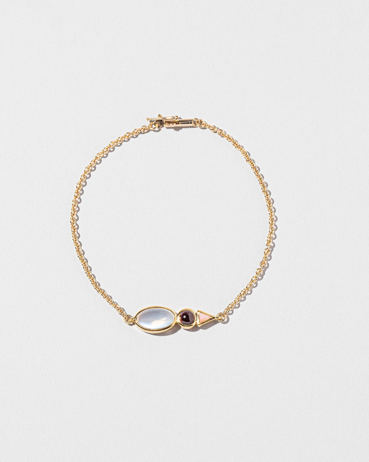  Moonstone Bracelet on light color background.