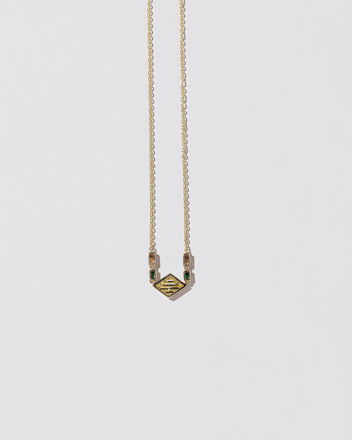 Radical Abstraction Necklace on light color background.