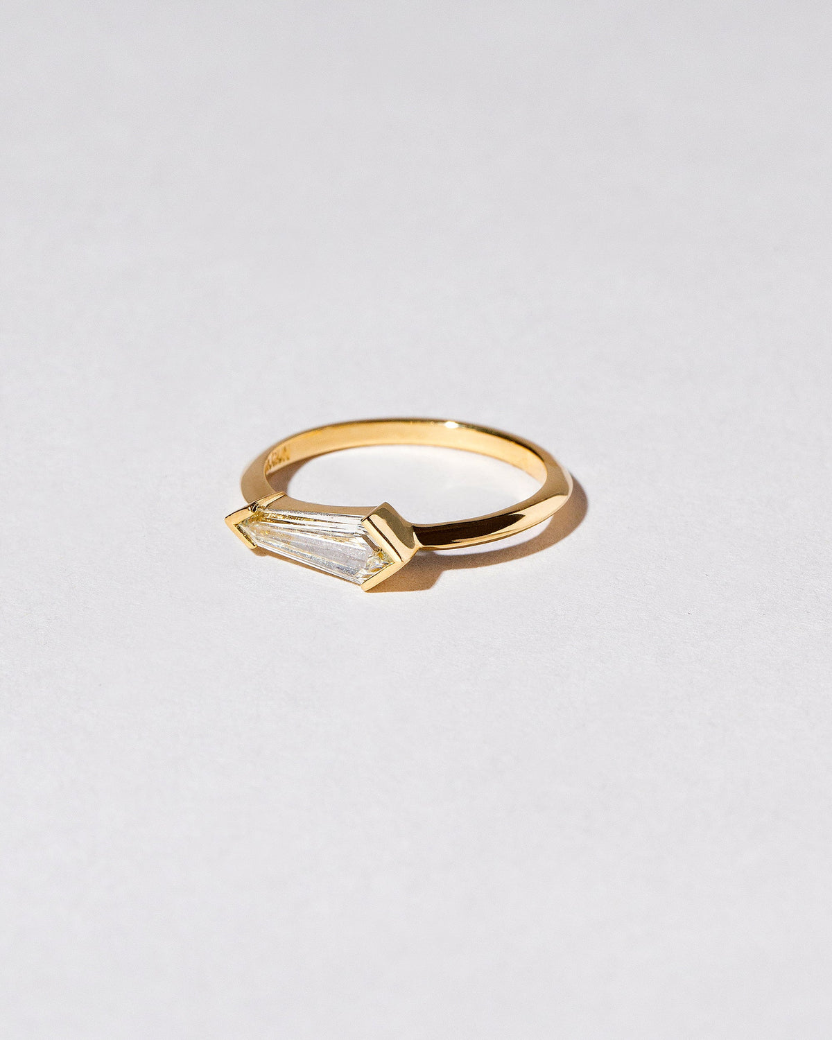 View from the side of the Lacerta Ring on light color background.