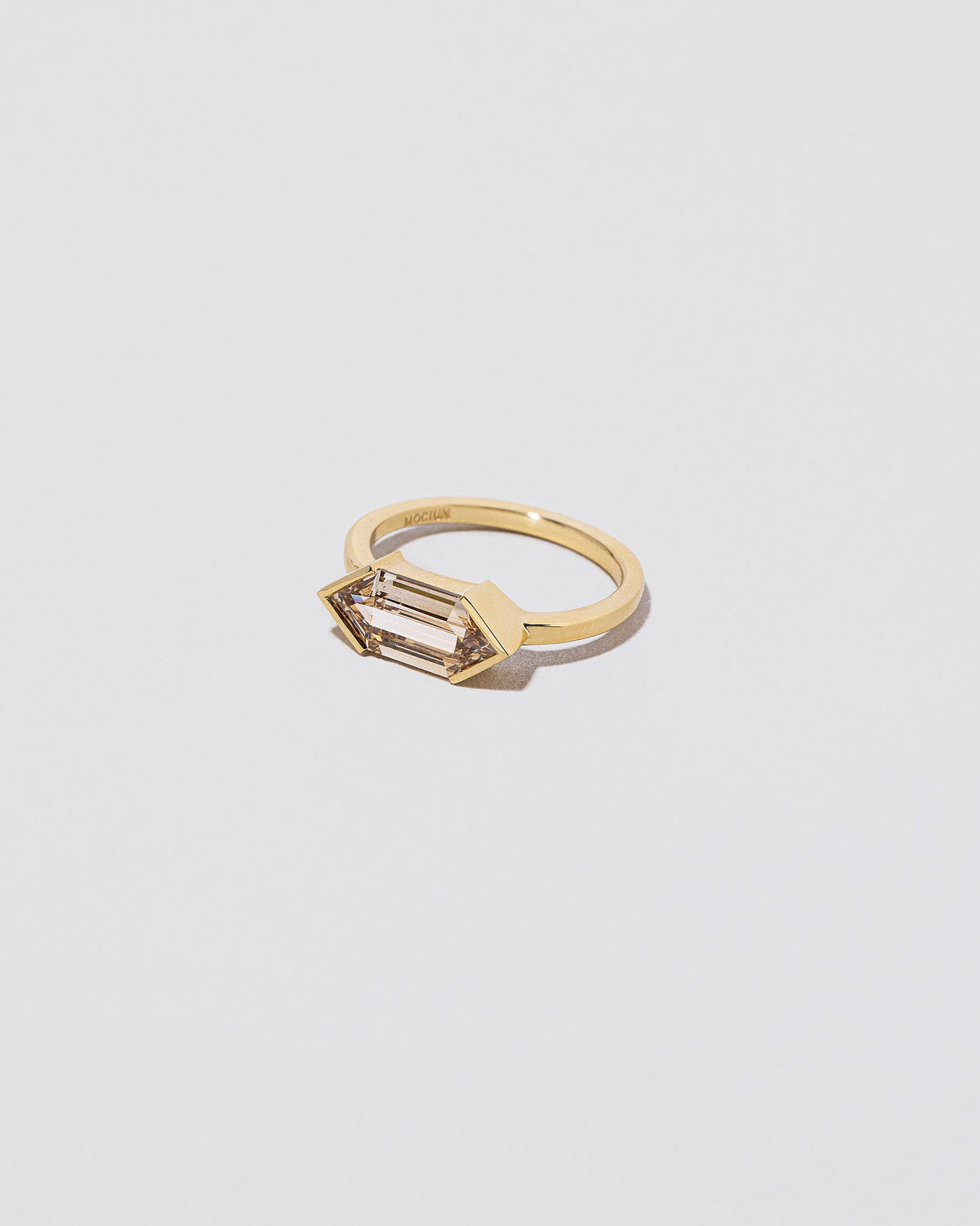 View from the side of the Wild Side Ring on light color background.