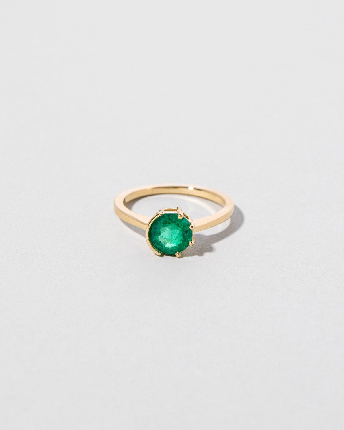  Sun & Moon Ring - Emerald on light color background.