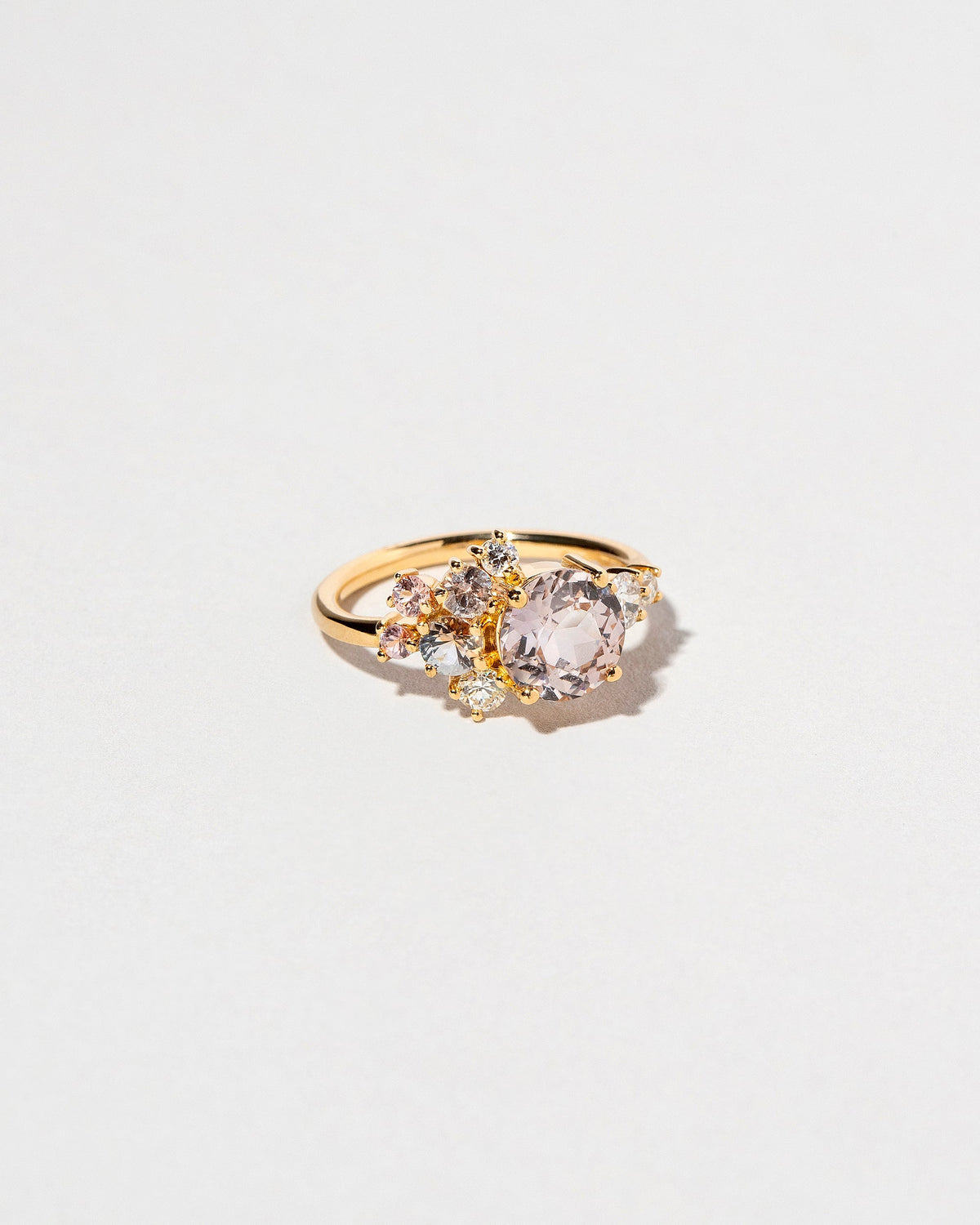  Vega Ring - Pink Sapphire on light color background.