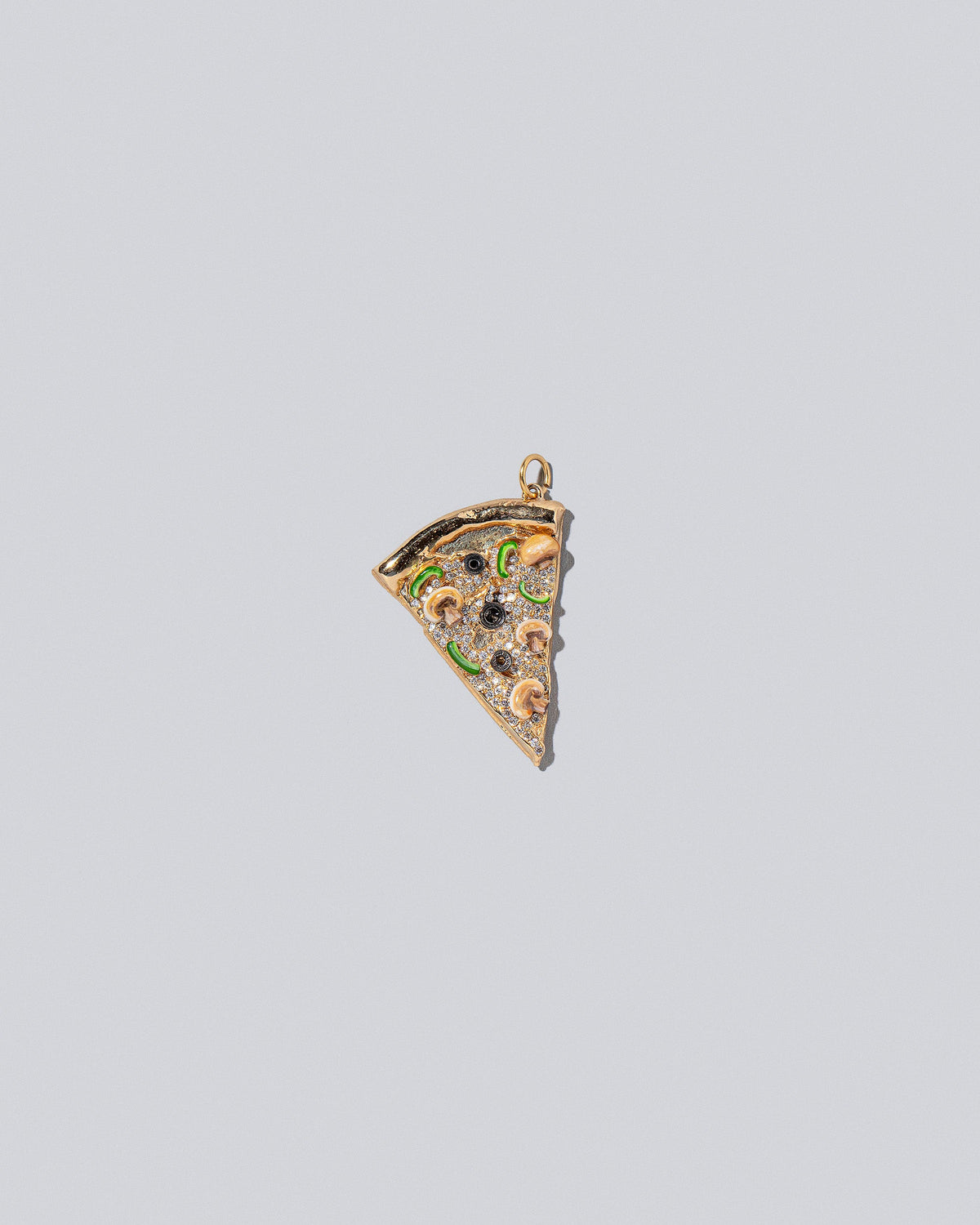 Pizza Charm - Veggie Slices on light color background.