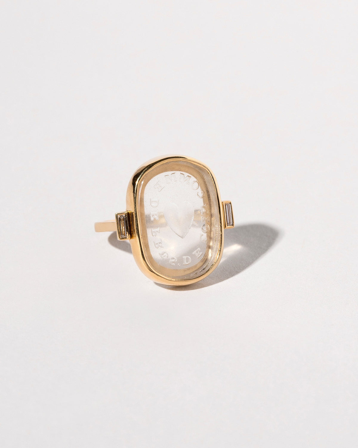 Long Distance Intaglio Seal Ring on light color background.