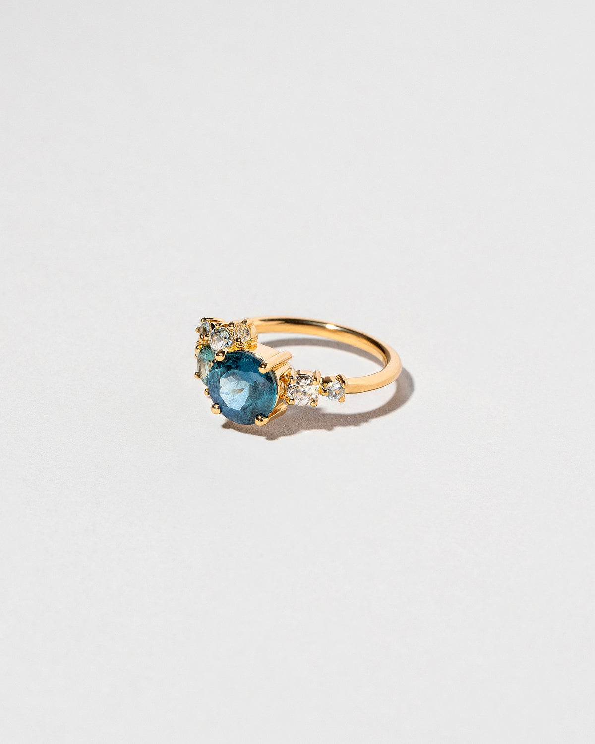  Vega Ring - Malawi Sapphire on light color background.